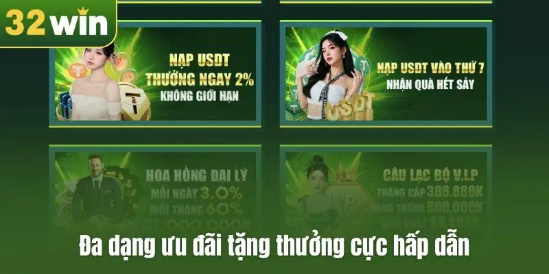 Đa dạng ưu đãi tặng thưởng cực hấp dẫn